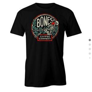 BONES coffee skeleton t shirt ☠☕